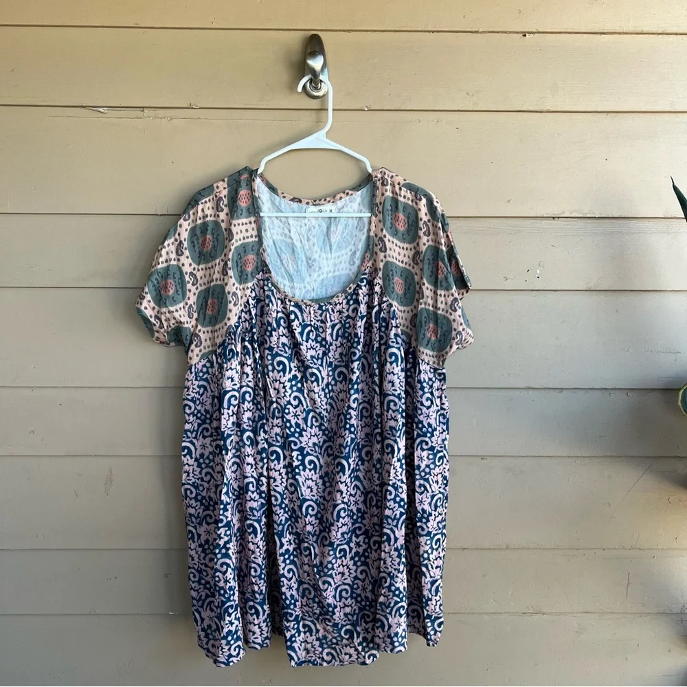 Natural Life Summer Mini Dress – Abstract Vines – Size Medium